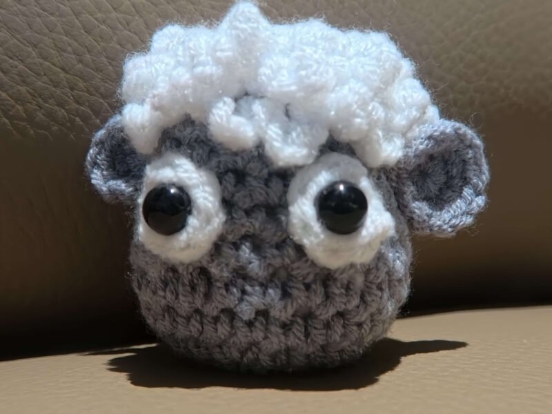 positive of sheep crochet kit