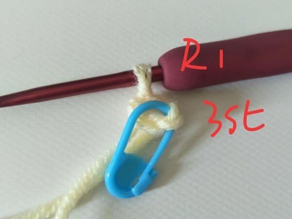 3 st for R1 for ear