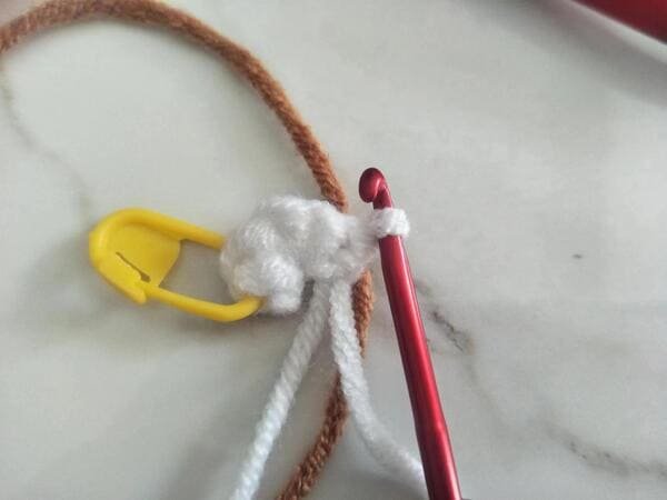 change brown yarn for R2
