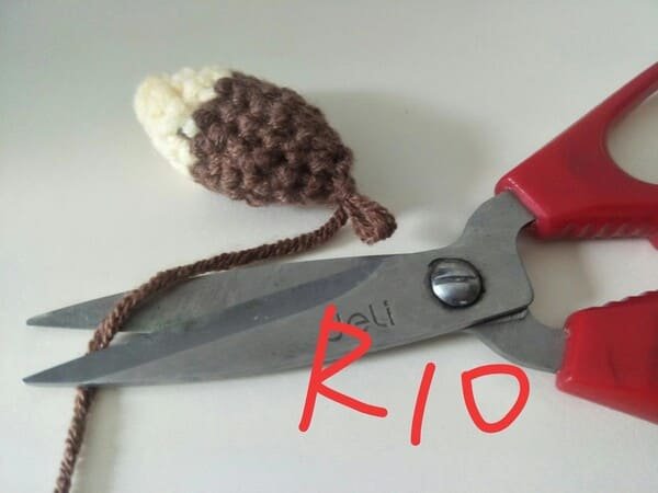 cut yarn end for R10