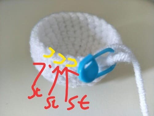 each V is stitch for Ghost Crochet