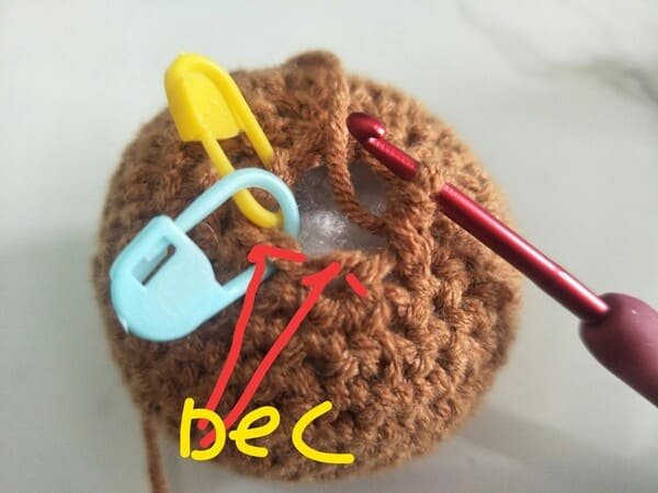 left two stitches for R15