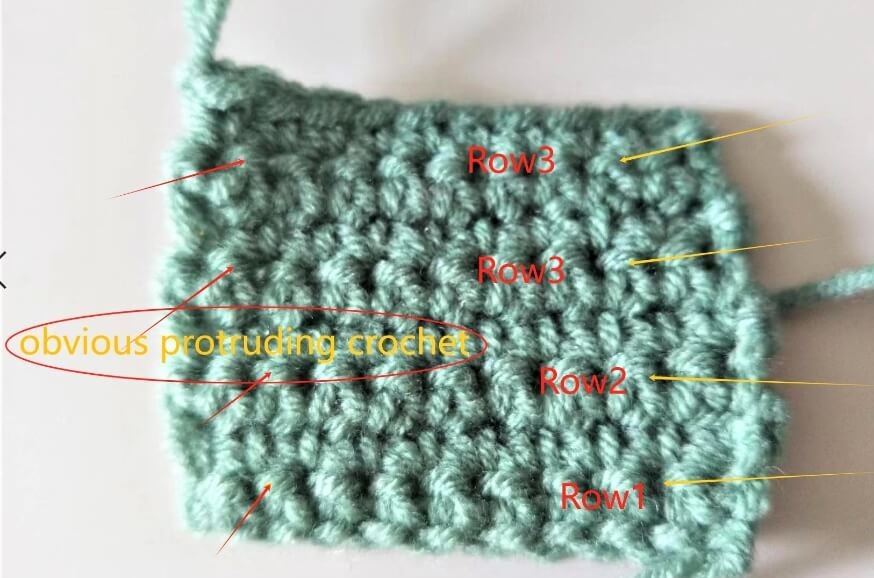 obvious protruding crochet for count single crochet rows