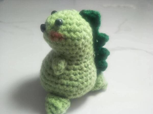 side of Dinosaur Crochet