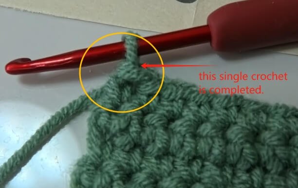 reach the end of the single crochet row