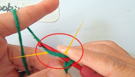 yarn over for the first stitch (FDC)