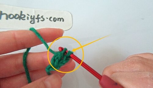 Bring it through the next two loops on your hook.