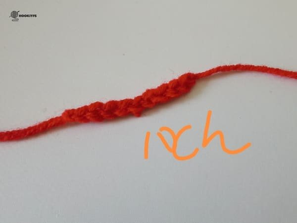 10 chain stitches for hand carrying for mushroom crochet pattern