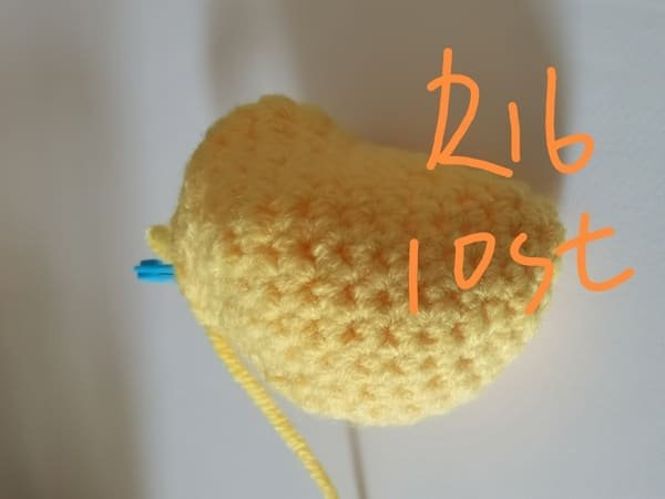 10 stitches for round 16 for mango crochet