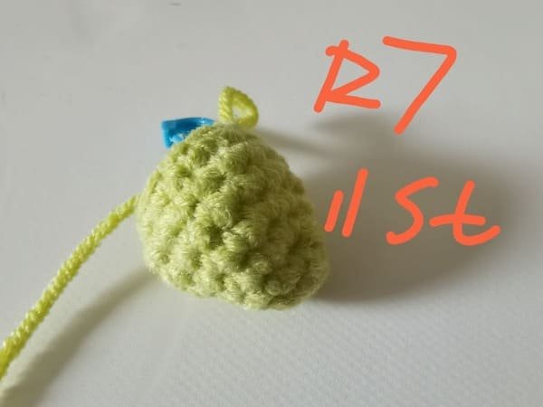 11 stitches for round 7 for snake crochet pattern