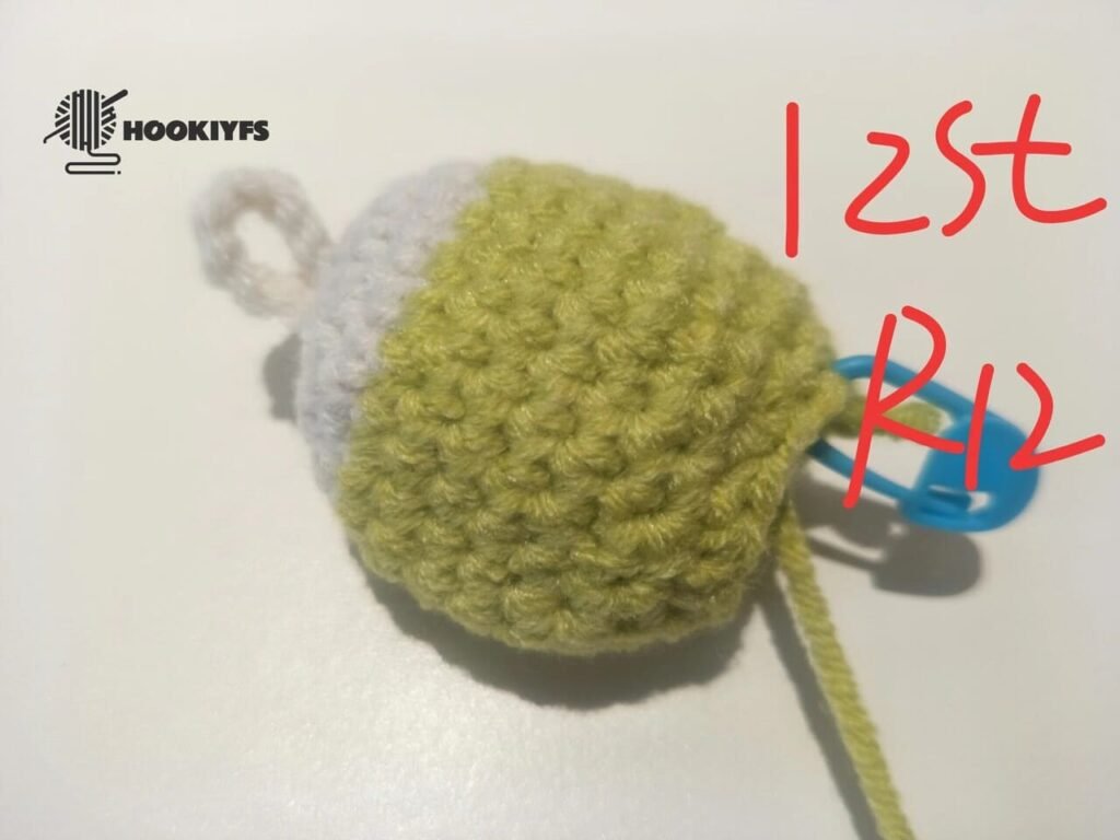 12 stitches for Round 12 for fish crochet
