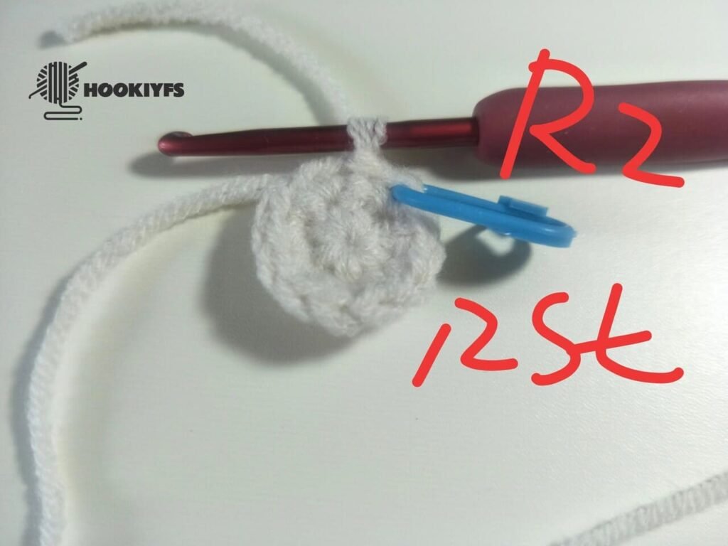 12 stitches for Round 2 for fish crochet