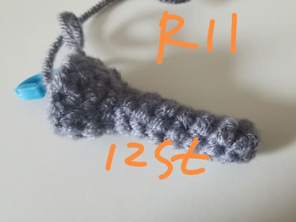 12 stitches for round 11 for elephant crochet