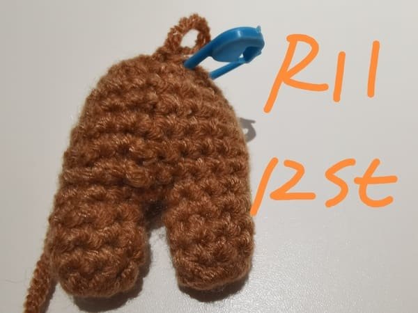 12 stitches for round 11 for teddy bear crochet