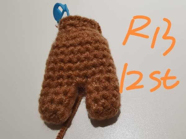 12 stitches for round 13 for teddy bear crochet