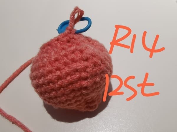 12 stitches for round 14 for crochet peach pattern