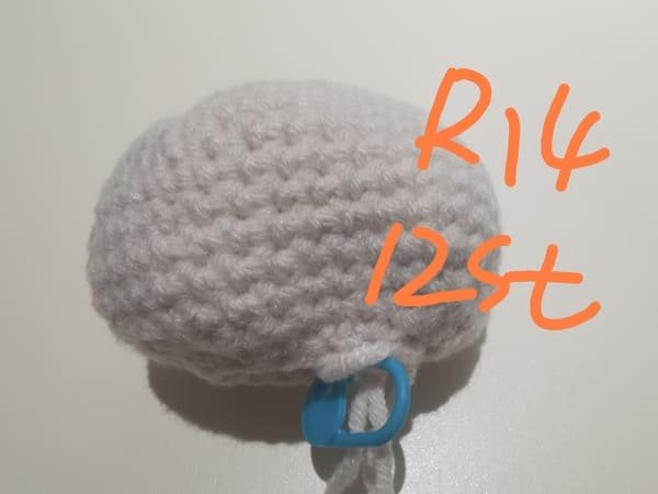 12 stitches for round 14 for head for hello kitty crochet pattern
