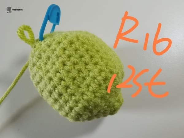 12 stitches for round 16 for lemon crochet pattern