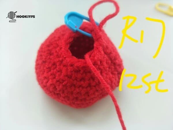 12 stitches for round 17 for apple crochet