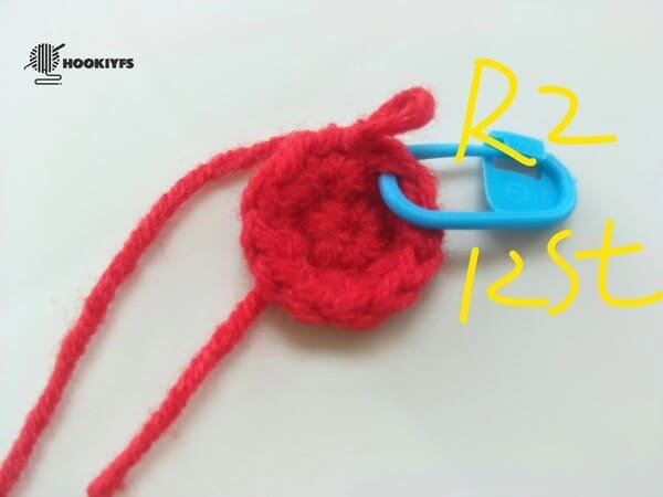 12 stitches for round 2 for apple crochet