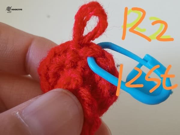12 stitches for round 2 for mushroom crochet pattern