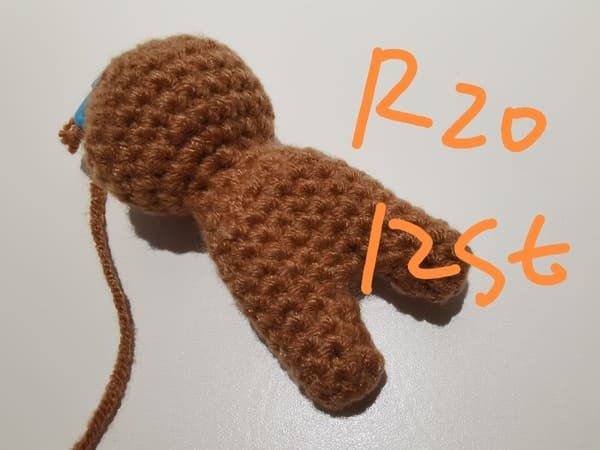 12 stitches for round 20 for teddy bear crochet