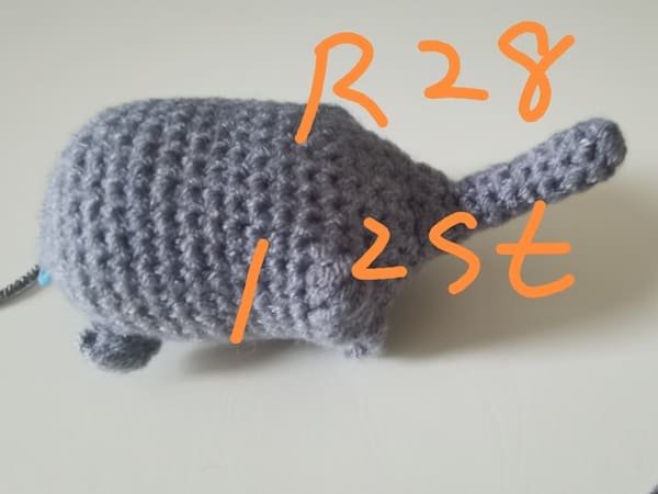 12 stitches for round 28 for elephant crochet
