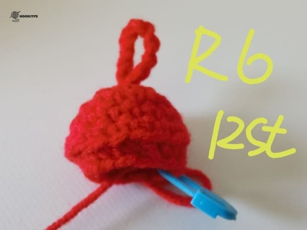 12 stitches for round 6 for mushroom crochet pattern