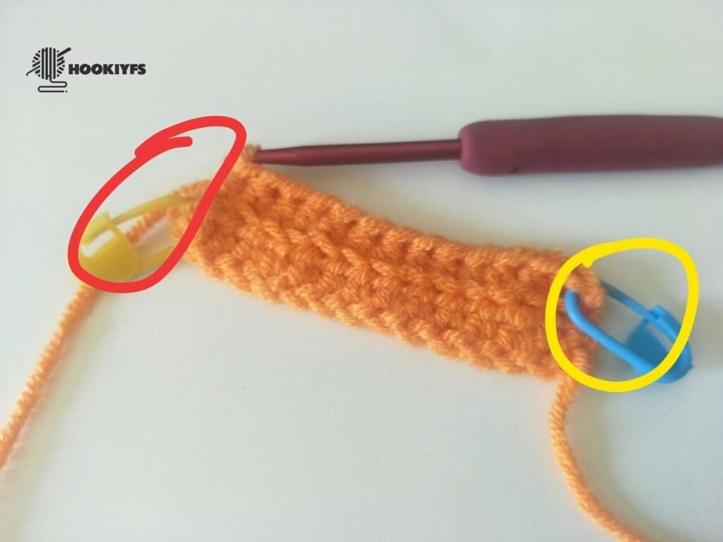 13 half double crochet are completed for round 2 for crochet pumpkin pattern