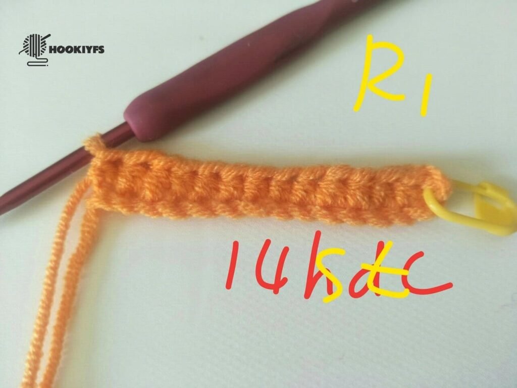 14 stitches for round 1 for crochet pumpkin pattern