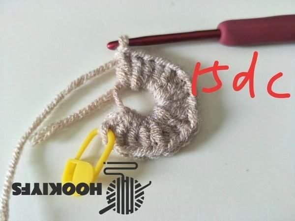 15 dc is completed for magic ring for turtle crochet