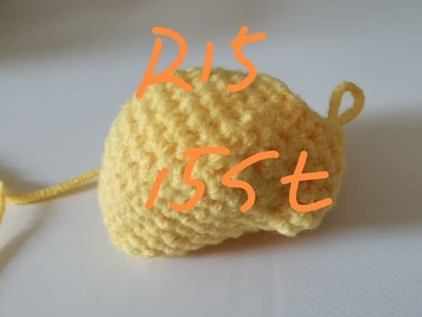 15 stitches for round 15 for mango crochet