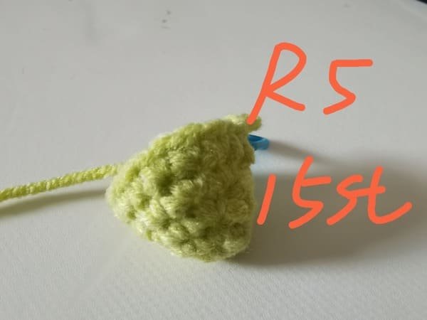 15 stitches for round 5 for snake crochet pattern