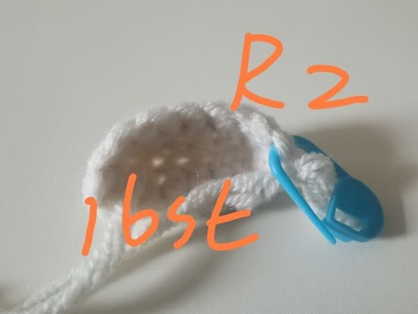 16 stitches for round 2 for head for hello kitty crochet pattern