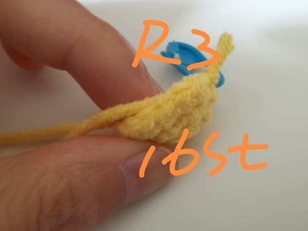 16 stitches for round 3 for mango crochet