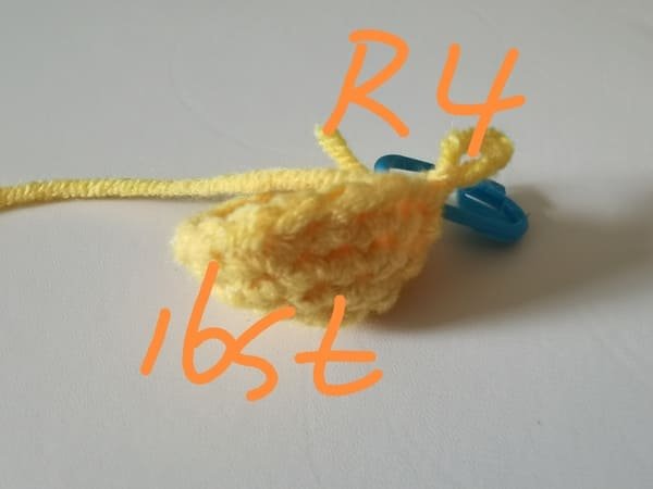 16 stitches for round 4 for mango crochet