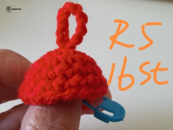 16 stitches for round 5 for mushroom crochet pattern