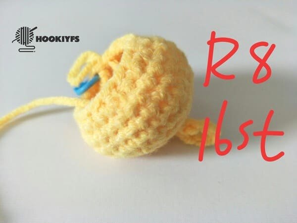 16 stitches for round 8 for duck crochet