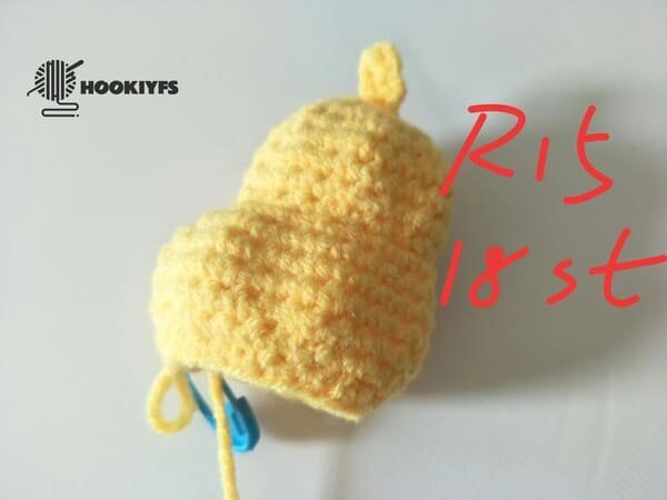 18 stitches for round 15 for duck crochet