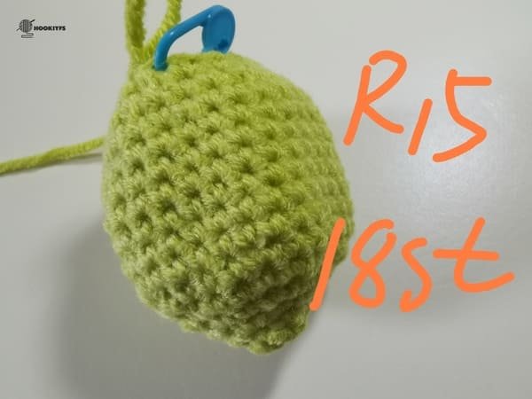 18 stitches for round 15 for lemon crochet pattern