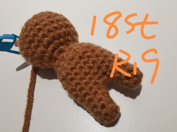 18 stitches for round 19 for teddy bear crochet