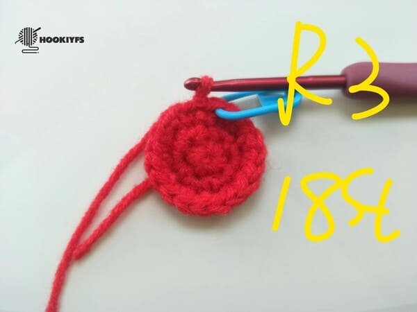 18 stitches for round 2 for apple crochet