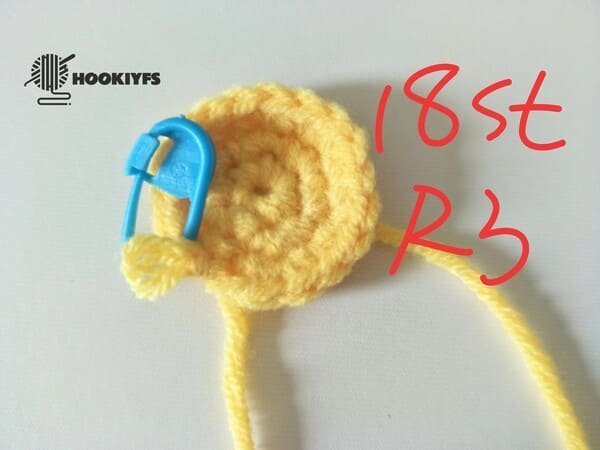 18 stitches for round 3 for duck crochet