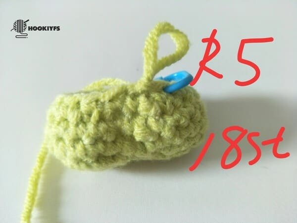 18 stitches for round 5 for crochet frog pattern
