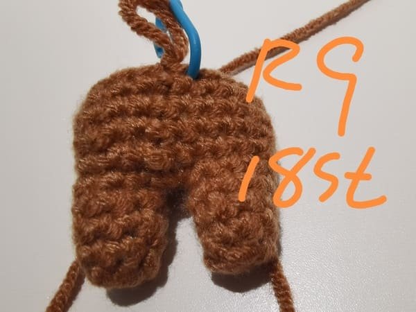 18 stitches for round 9 for teddy bear crochet