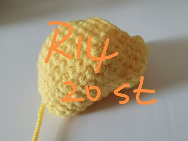 20 stitches for round 14 for mango crochet