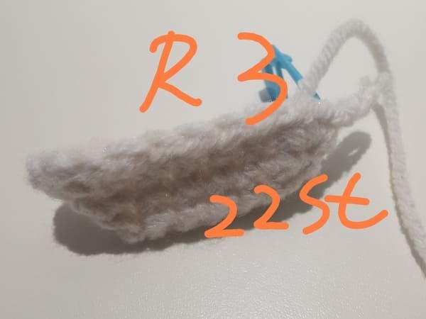 22 stitches for round 3 for head for hello kitty crochet pattern
