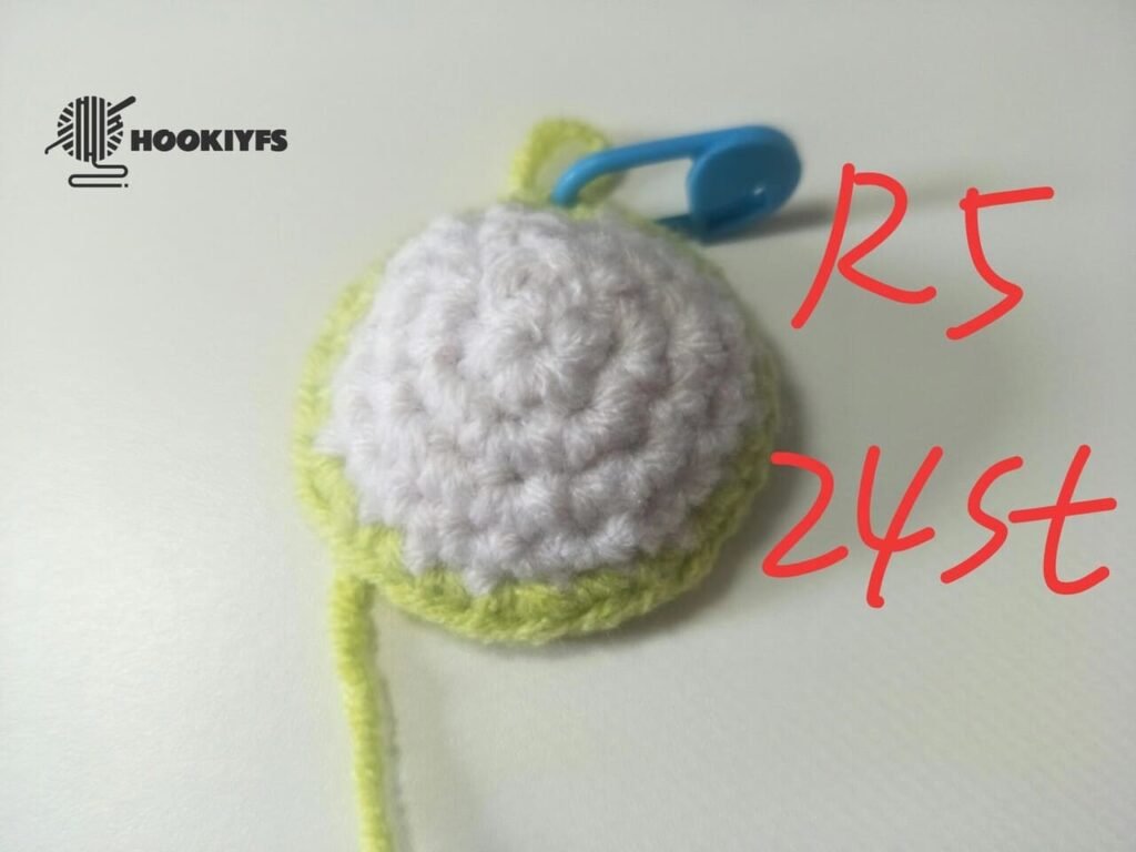 24 stitches for Round 5 for fish crochet
