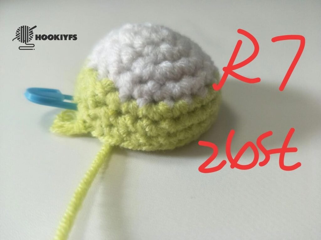 24 stitches for Round 7 for fish crochet