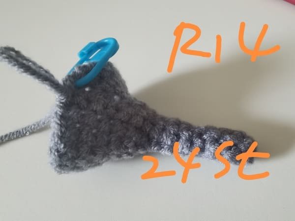 24 stitches for round 14 for elephant crochet